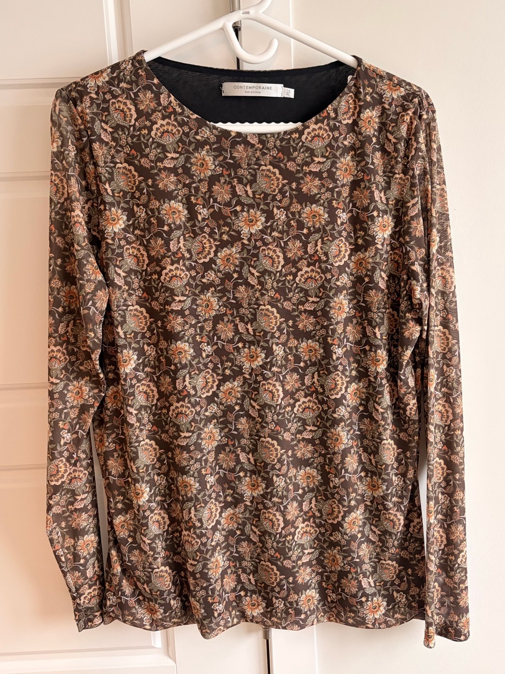 Simons Brown Floral Long Sleeve Tee